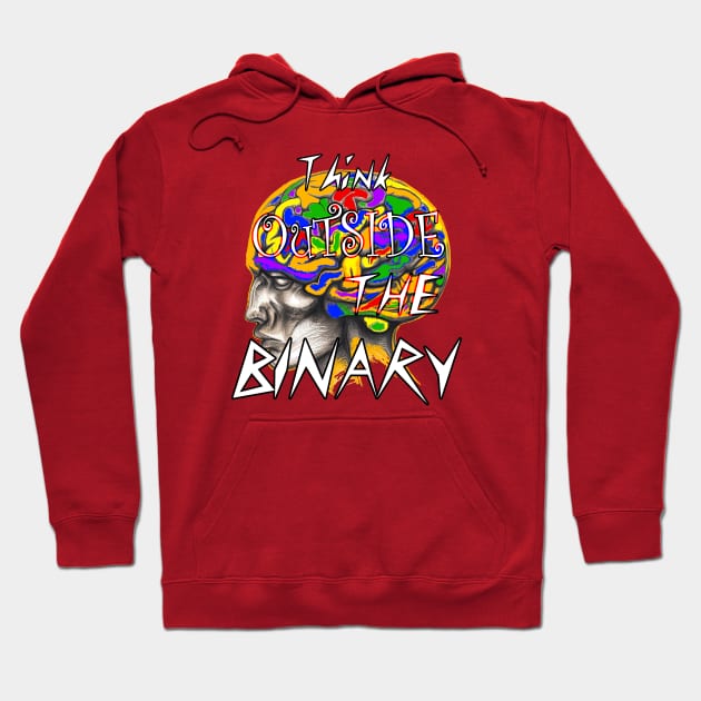 Think outside the binary Hoodie by GaYardo